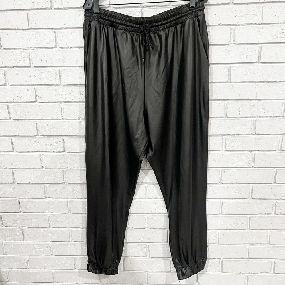 Asos Design Hourglass Leather Look Black Joggers
